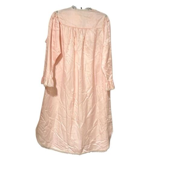 Character cuddleskin gown pajamas pink satin vintage M 8/10 Victorian - Picture 2 of 12